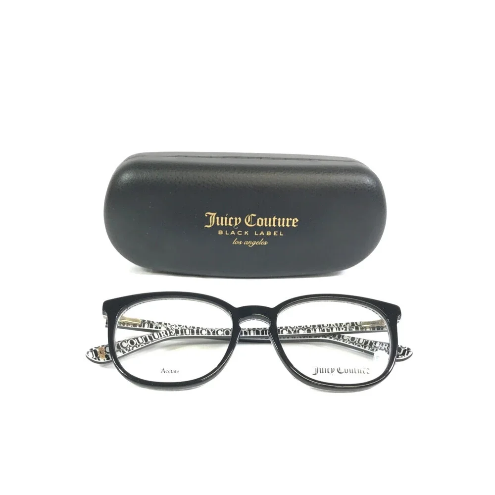 Juicy Couture Eyeglasses Frames JU310 807 Black White Cat Eye Full Rim 50-17-135